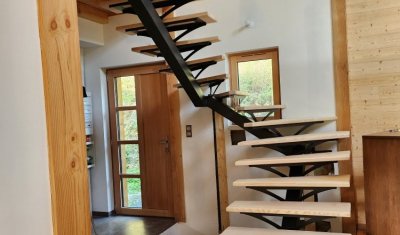 Fabrication et pose d'un escalier bois et métal à Courzieux