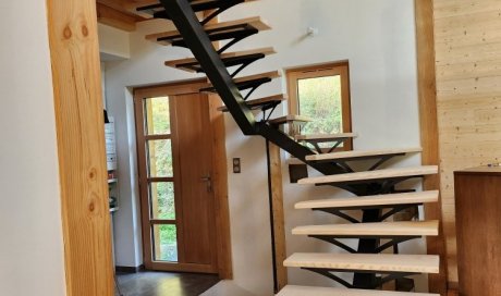 Fabrication et pose d'un escalier bois et métal à Courzieux